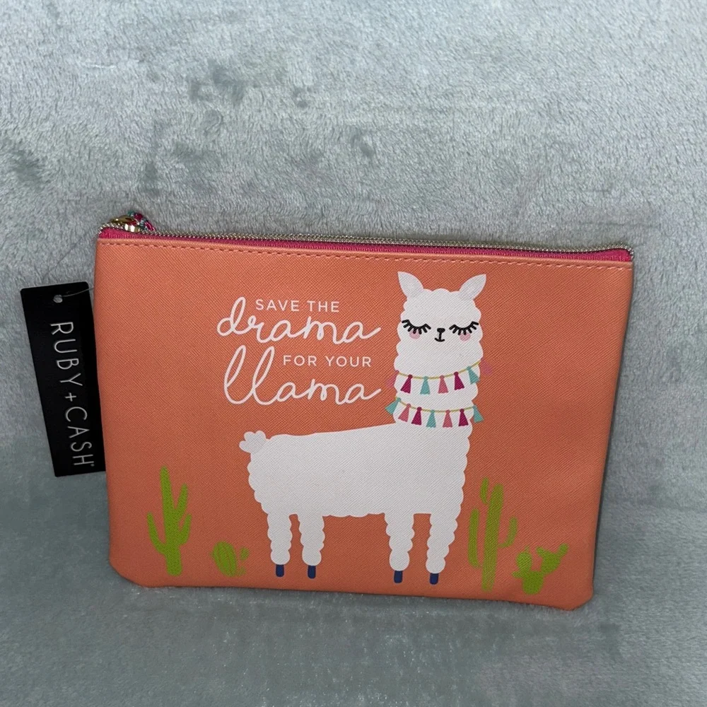 Orange Llama Cosmetic Bag - Picture 1 of 14